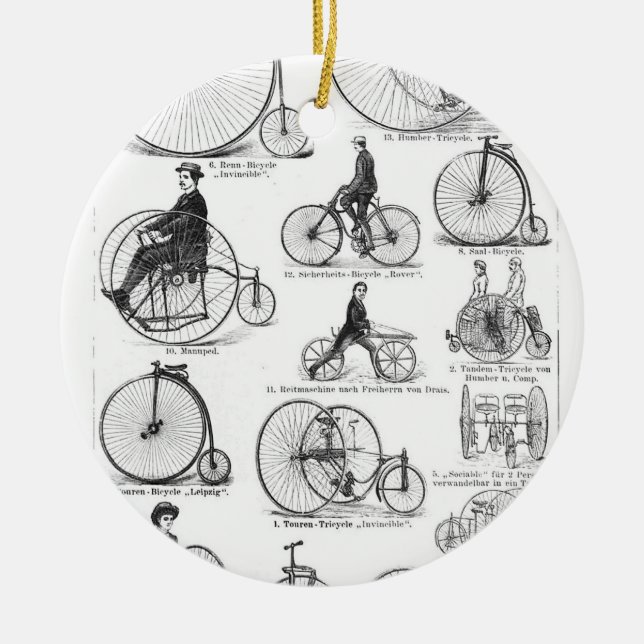 High Wheeler Bicycle Penny Farthing Keramikornament (Vorne)