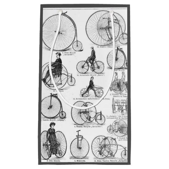 High Wheeler Bicycle Penny Farthing Kleine Geschenktüte (Vorderseite)
