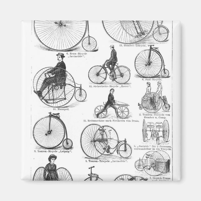 High Wheeler Bicycle Penny Farthing Magnet (Vorne)