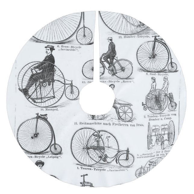 High Wheeler Bicycle Penny Farthing Polyester Weihnachtsbaumdecke (Vorderseite)