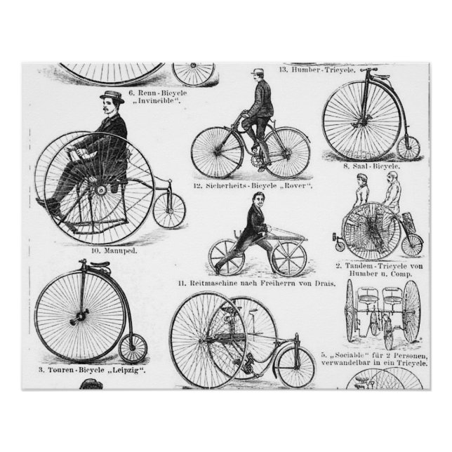 High Wheeler Bicycle Penny Farthing Poster (Vorderseite)