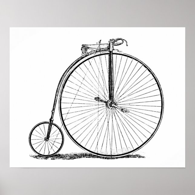 High Wheeler Bicycle Penny Farthing Poster (Vorne)