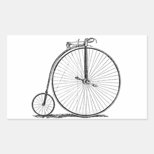 High Wheeler Bicycle Penny Farthing Rechteckiger Aufkleber (Vorderseite)