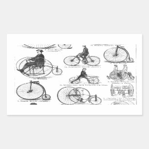 High Wheeler Bicycle Penny Farthing Rechteckiger Aufkleber