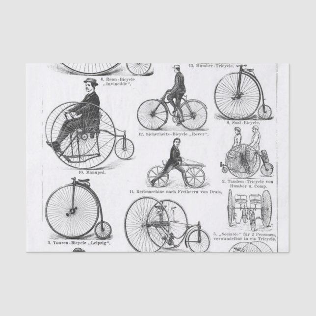 High Wheeler Bicycle Penny Farthing Seidenpapier (Vorderseite)