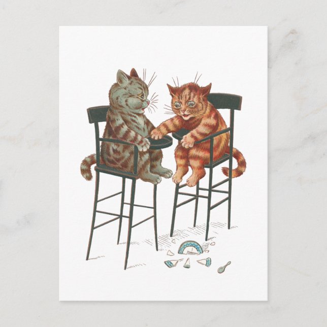 Highchair Kittens by Louis Wain Postkarte (Vorderseite)