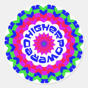 Higher Powered Spiritual Quote Kaleidoscope Design Runder Aufkleber