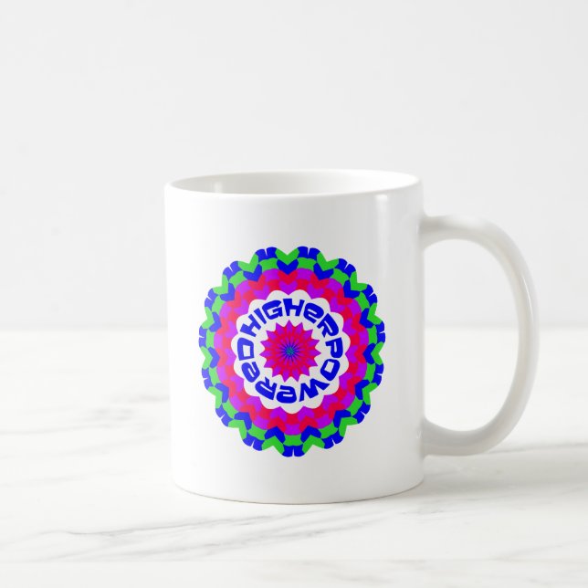 Higher Powered Spiritual Quote Kaleidoscope Design Tasse (Rechts)