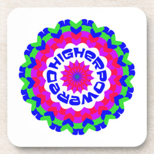 Higher Powered Spiritual Quote Kaleidoscope Design Untersetzer
