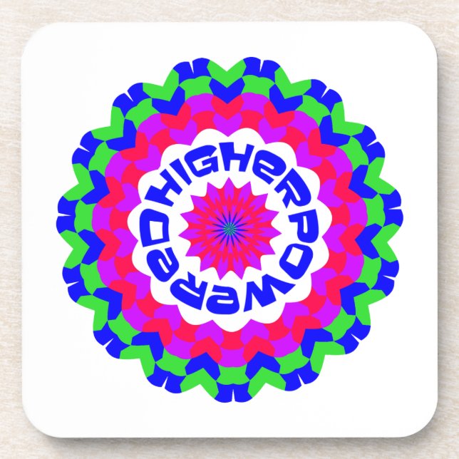 Higher Powered Spiritual Quote Kaleidoscope Design Untersetzer (Vorderseite)