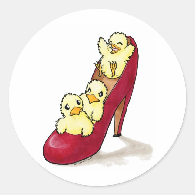 Highheel Chicks Runder Aufkleber (Vorderseite)