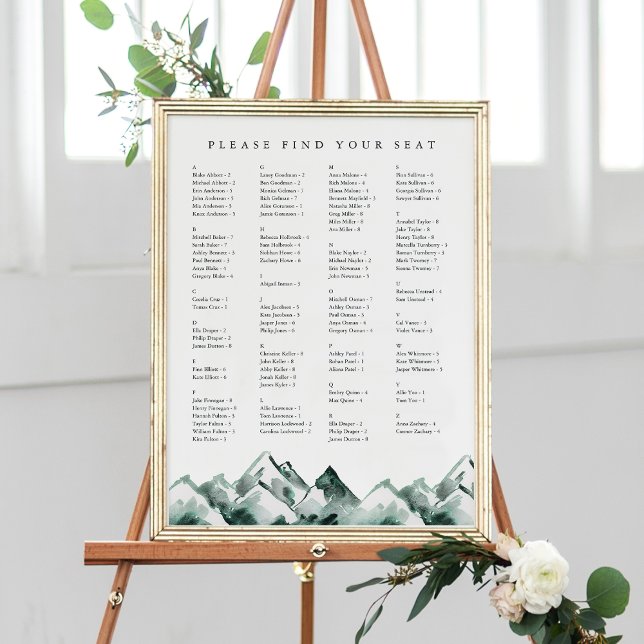 Highland | Alphabetische Hochzeitstabelle Poster (Von Creator hochgeladen)