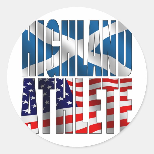 Highland Athlete Runder Aufkleber (Vorderseite)