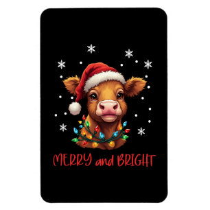 Highland-Babykuh-Weihnachtsbeleuchtung Magnet