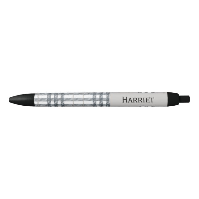 Highland Beige Plaid Custom Name  Kugelschreiber (Vorderseite)