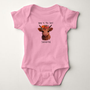 Highland Calf Personalisiert Baby Bodysuit Strampler