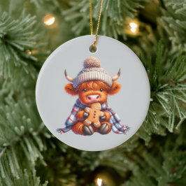Highland Cattle Christmas Baby Keramik Ornament