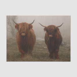 Highland Cattle Fog Foto Seidenpapier