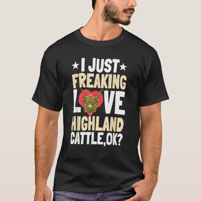 Highland Cattle Scottish Farmer Breeder Herder Cat T-Shirt (Vorderseite)