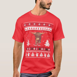 Highland Cattle Ugly Christmas T-Shirt