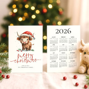 Highland Cow 2025 Kalender Frohe Weihnachten