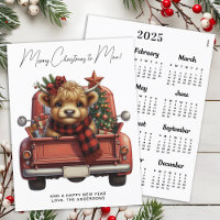 Highland Cow 2025 Kalender Truck Weihnachtskarte
