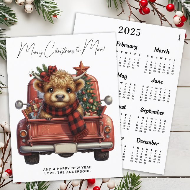 Highland Cow 2025 Kalender Truck Weihnachtskarte Postkarte (Von Creator hochgeladen)