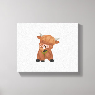 Highland Cow and Dandelion Puff Classic T - Shirt Leinwanddruck