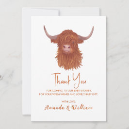 Highland Cow Baby Dusche Vielen Dank Dankeskarte