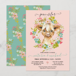 Highland Cow Baby Duschkopf Einladung