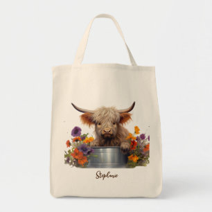 Highland Cow Baby Personalisiert Tragetasche