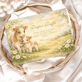 Highland Cow Baby Shower Diapper Raffle Begleitkarte