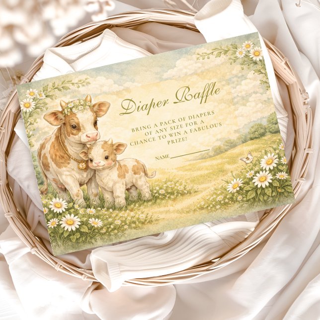 Highland Cow Baby Shower Diapper Raffle Begleitkarte (Von Creator hochgeladen)