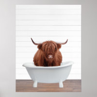 Highland Cow Bathtub Wohngestaltung Badezimmer