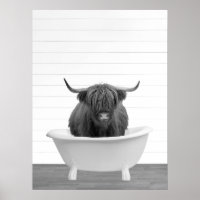 Highland Cow Bathtub Wohngestaltung Badezimmer