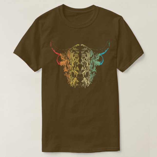 Highland Cow Bauer Rind T - Shirt (Design vorne)