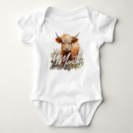 Highland Cow Birthday Milestone 4 Monate Baby Baby Strampler