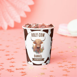 Highland Cow Birthday Pappbecher