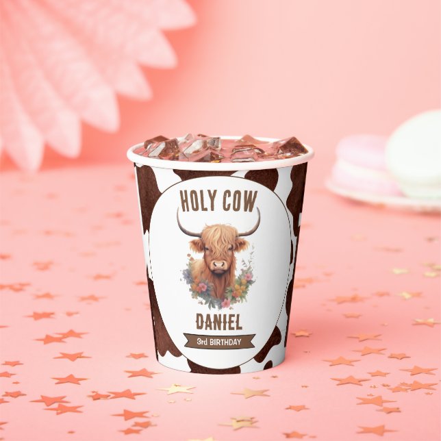 Highland Cow Birthday Pappbecher (Insitu)