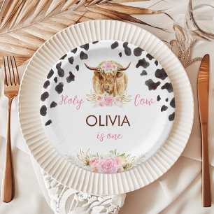 Highland Cow Birthday Pappteller