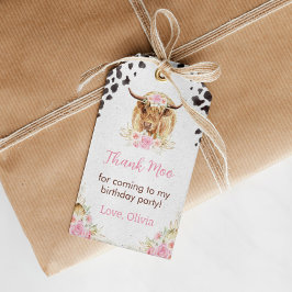 Highland Cow Birthday Vielen Dank Tag Geschenkanhänger