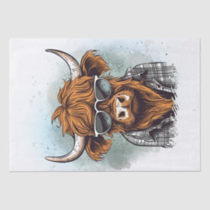 Highland Cow Bro Funny Highland Bull Seidenpapier