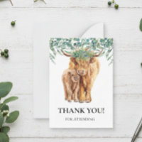 Highland Cow Calf Baby Dusche Eucalyptus Vielen Da