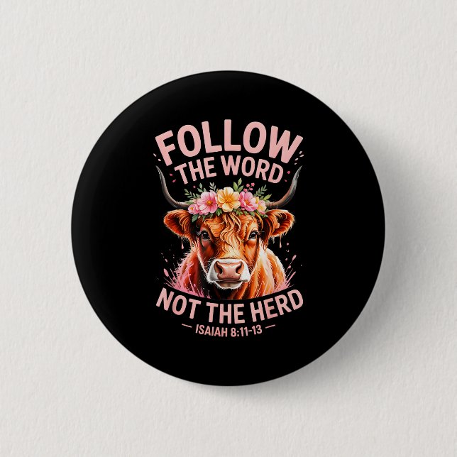 Highland Cow Christian  Button (Vorderseite)