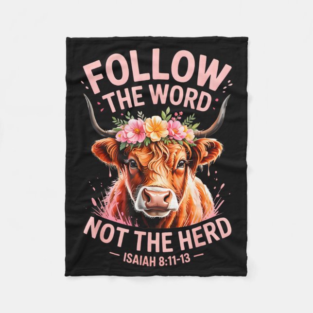 Highland Cow Christian  Fleecedecke (Vorderseite)