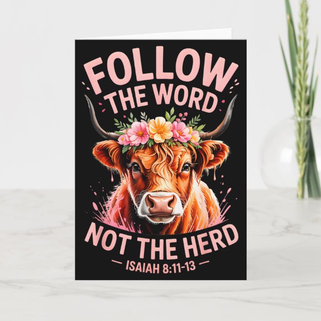 Highland Cow Christlich  Karte (Vorderseite)