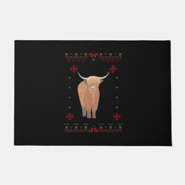 Highland Cow Christmas Fußmatte (Vorderseite)