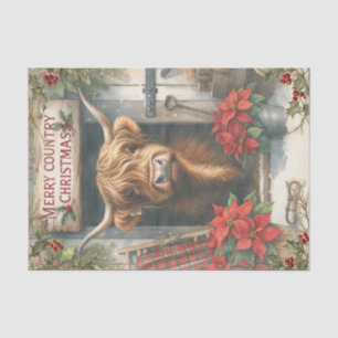 Highland Cow Christmas Seidenpapier