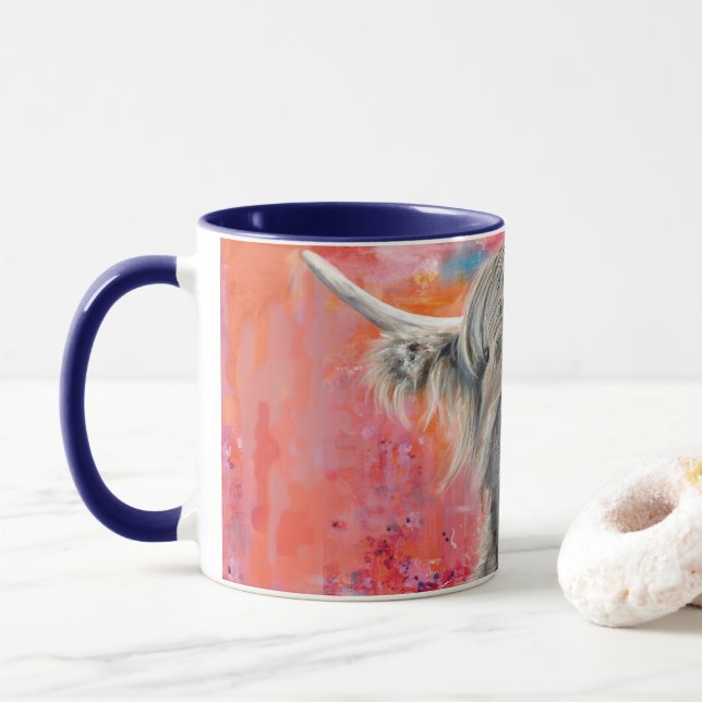 Highland Cow chunky Tasse (Brian) (Mit Donut)