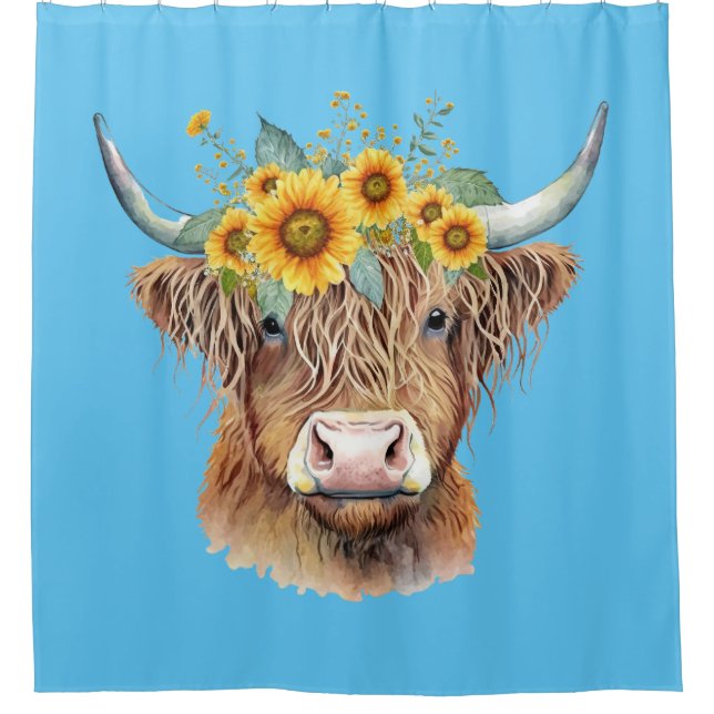 Highland Cow Duwer Vorhang (Vorderseite)